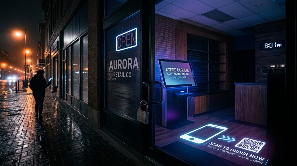 a retail shop after hours