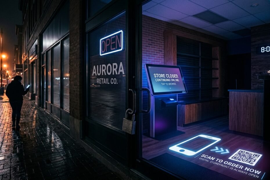 a retail shop after hours